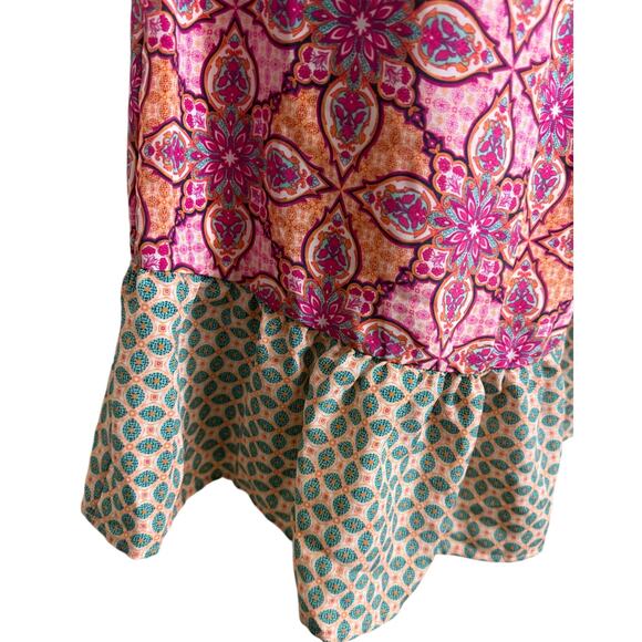 Motherhood Maternity Women Dress Small Shift Ruffle Pink Short Sleeve Scoop New - Picture 5 of 10